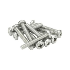 M8 (8mm x 40mm) Pozi Pan Head Machine Screws - BZP Steel (Pack of 10)