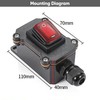 Inline Cord Switch IP67 Waterproof with AC 110V 220V Red