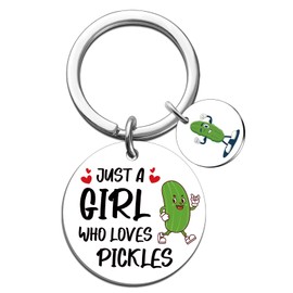 MOEXUKO Pickle Gifts for Women Cute Pickles Keychain Pickle Themed Gifts for Pickles Lovers Friends Birthday Thanksgiving Christmas Gift Cute Keyring