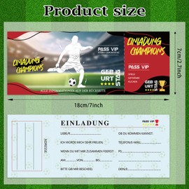 Wentsent 12 x Entrance Tickets Football Invitation Cards Children's Birthday Party Invitations for Boys Girls Teenagers School Party Invitations