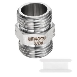 sourcing map 304 Stainless Steel Hex Nipple 3/4" GHT Male x 3/4" GHT Male Straight Thread Pipe Fitting Extension Pipe Fittings Connector Adapter for Water Oil Gas Tub