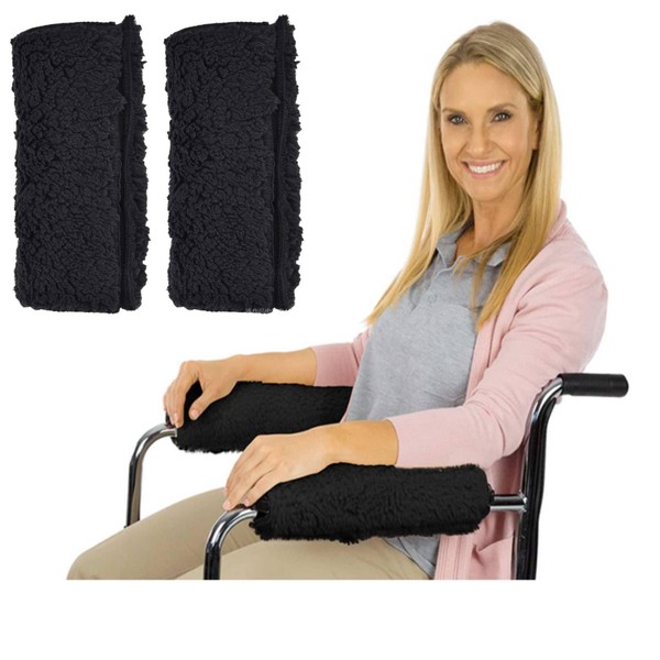 HERCHR Wheelchair Armrest Cover, Wheelchair Armrest Comfort Covers 1 Pair