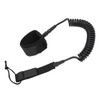 Surfboard Leash High Elasticity TPU Black Adjustable Coiled Surfing Leg