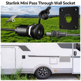RVSPARK Waterproof Wall Socket Passthrough for Starlink Mini, Aluminum DC 5.5 x 2.1 Female Power Connector Outlet/Port – Perfect for RV Campervan, Caravan, Motorhome, Battery Box(1 Pack)