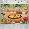 AIBIIN 7x5ft Backyard BBQ Backdrop Summer Seafood Barbecue Backdrop Rustic