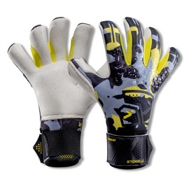 Storelli Silencer Threat Goalkeeper Gloves, High-Impact Hand Protection with 5 Removable Finger Spines, German Quartz Latex