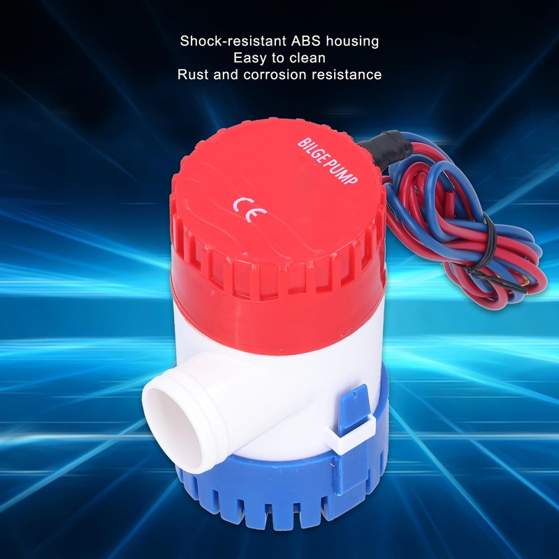 Bomba de Achique Fafeicy, Submersible, ABS, 12V/24V, 350-1100 GPH, Bomba