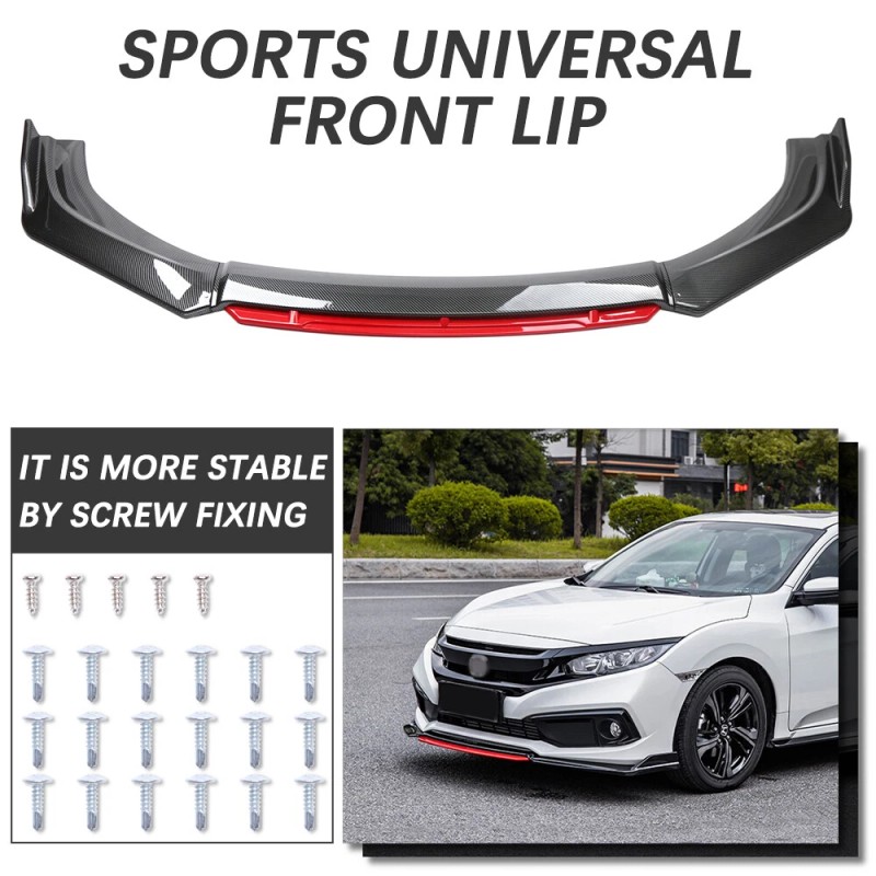 KEEPDSGN For 13-15 Honda Civic 4Dr Carbon Fiber 3PCS Front