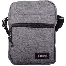 Mens/Ladies Soft Polyester Shoulder/Crossbody Bag with Mulitple Pockets - Grey