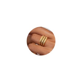 NECOCY 14K Chunky Gold Ring For Women Wide Statement Ring Vintage Stack Gold Rings Non Tarnish Plated Big Trendy Fashion Thumb Rings Jewelry Gift For Women/Size8