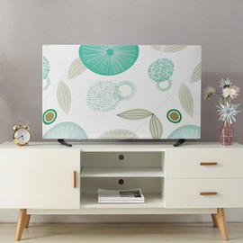 ALHBEJT TV Cover TV Display Protector for LCD LED Dust Cover for Desktop TV Hanging TV Dust-Proof Colorful TV Screen Protectors (Lotus Leaf,60inch)