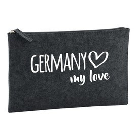 Huuraa Kulturbeutel Germany My Love Geschenk 1 Liter Charcoal Filz Germany Geschenkidee