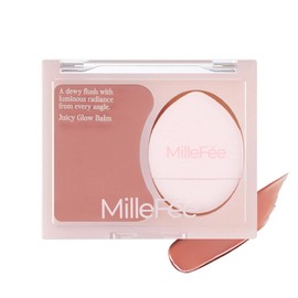 MilleFée Juicy Glow Balm Cheek 04 Petal Beige Watery Luster Cream Face Color Complexion Highlight Gloss Finger Puff Included Beige Mocha Yellow Base Transparency High Pigmentation Oil