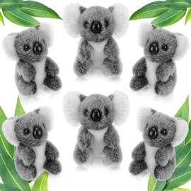 6 piezas de juguete de peluche de oso koala lindo juguete de peluche de koala de peluche suave de 5 pulgadas, pequeño oso de koala para regalos de fiesta de cumpleaños, gris