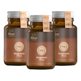 Óxido de Magnesio Fuerza y Vitalidad Tiba Salud  Magnesium Oxide Supplement, 3-Pack 180 Caps 550mg Vegan                                              