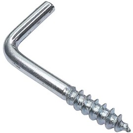 AERZETIX - C47878 - Set of 50 - Screw Hooks Type L for Wood - with Wood Thread - Diameter 2.3 x 25 mm - Galvanised Steel - DIY - Assembly Tool Hardware