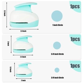 LOVEINUSA 3PCS Paper Hole Punches, Lever Punch Shapes Craft Blue