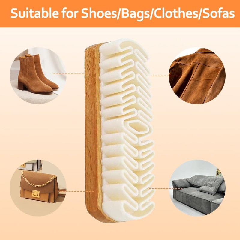 Suede Brush and Eraser Kit, 2-in-1 Rubber Cleaning Brush &