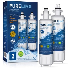 Pureline 9690 & LT700P Water Filter Replacement. Compatible with Kenmore Elite 9690, LG LT700P, ADQ36006101, Kenmoreclear 46-9690 & HDX FML-3. (2 Pack)