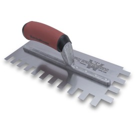 MARSHALLTOWN Standard Notched Trowel, Square Notch, 13x19x13 mm Notch Size, DuraSoft Right-Handed Handle, Flooring and Tiling, Tile Tool, Made in the USA, 781SD