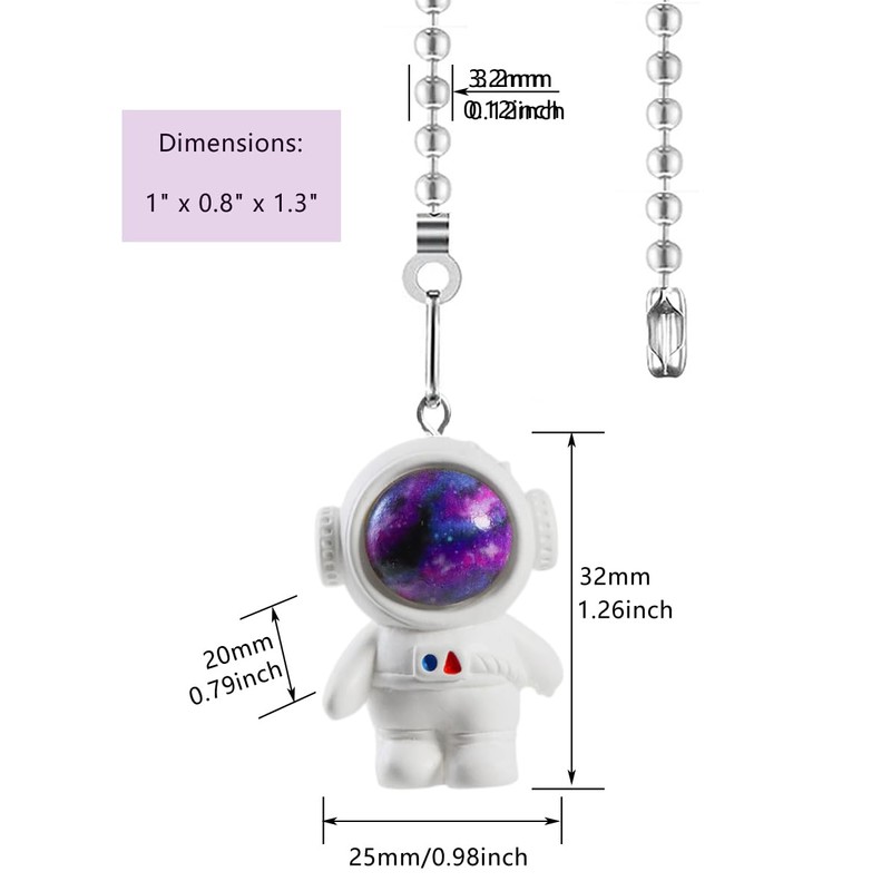 OMYZERO 12" Easy-Install Ceiling Fan Pull Chain Set with Decorative