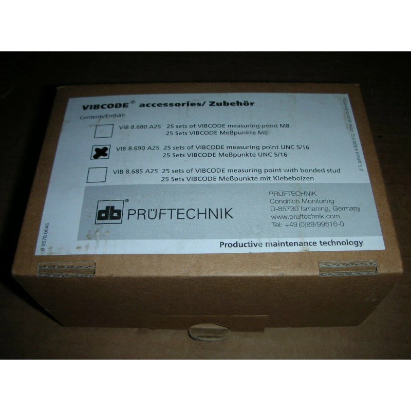 Pruftechnik Vibcode VIB 8.690 or 8.685 Vibration Measure Point Stud