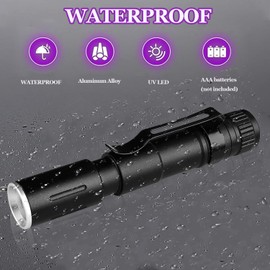 MODOAO Mini UV Taschenlampe mit Stiftclip,UV Licht Schwarzlicht Taschenlampe,Tragbarer Wasserdichter Schwarzlicht Haustiere Urin Detektor für Harzaushärtung, Haustierurinerkennung, Skorpion (5 Pack)