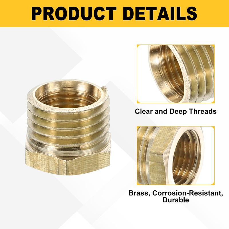 sourcing map 4Pcs G1/4 Male x G1/8 Female Brass Reducer