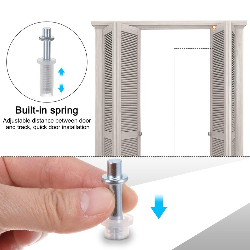 QUARKZMAN 4 Pack Bifold Door Hardware Top Pivot 3/8" Spring