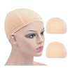 Pack of 2 Wigs Bamboo Fibre Wig Caps Elastic Breathable