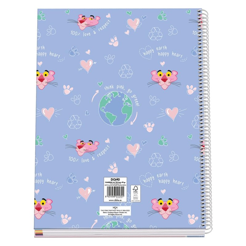 DOHE - A4 Notebook Squared Spiral Bound 100 Sheets 90gsm