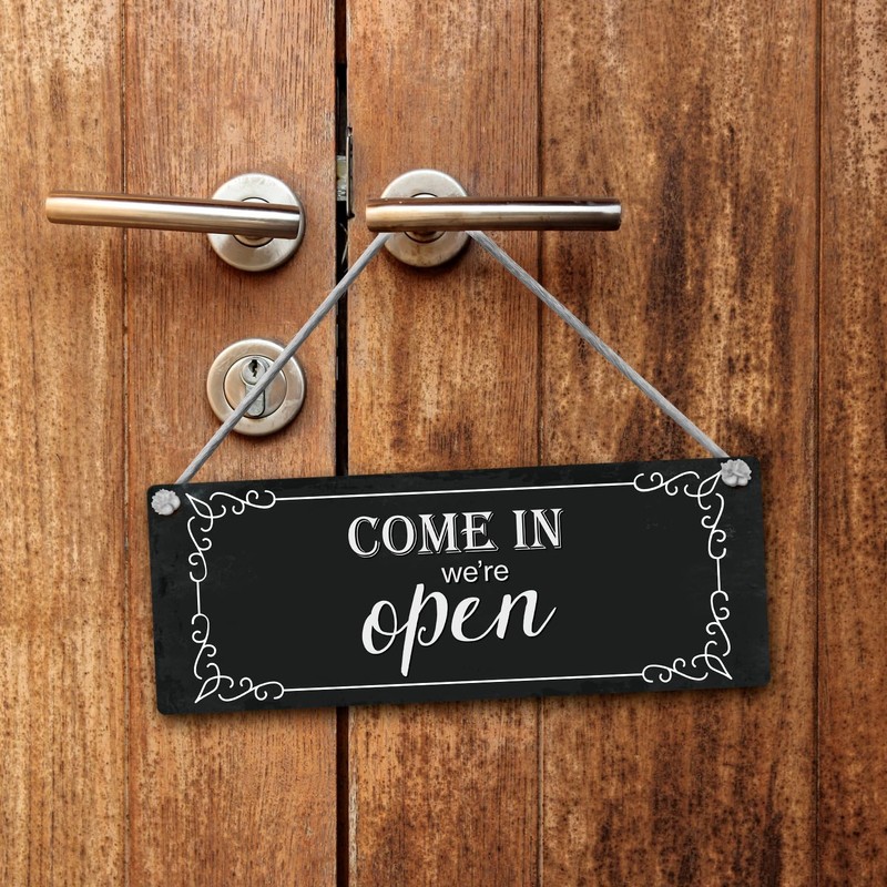 Come in we're open - Sorry we're closed reversible sign