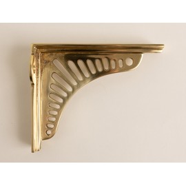 Polished Brass Sunrise Shelf Brackets | Heavy Duty Brackets for Kitchen Bookshelf | Brass Shelving Heavy Solid Cast Brass | Sold Individually