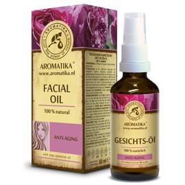 Gesichtsöl 50ml - Rein & Natürlich mit Jojobaöl - Traubenkernöl - Limettenöl - Rosenöl - Anti-Falten Öl für Tagespflege - Anti-Aging Hautpflege für Alle Hauttypen - Naturkosmetik