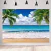 LYCGS 7X5ft Summer Backdrop Tropical Beach Background Blue Sea Backdrop