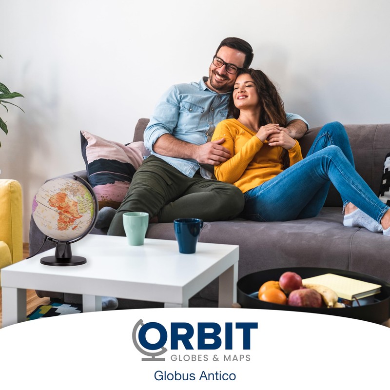 ORBIT Globes & Maps - Retro-Globus - 16cm Mini-Leucht-Globus im