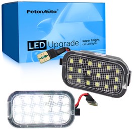 FetonAuto Mirror Light LED Puddle Light Assembly for 2007-2014 Chevy Silverado 2500 3500 Suburban 1500 2500 Tahoe GMC Yukon Denali Hybrid XL 1500 2500 Pickup, 5500K White