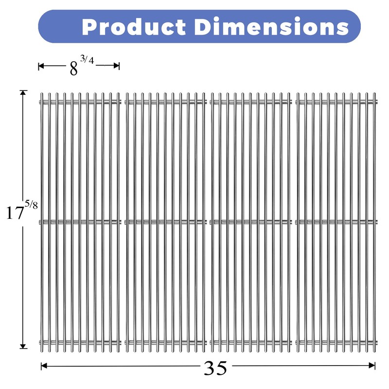 Shengyongh SS67241 (4-Pack) 17 5/8" Stainless Steell Grates Replacement for