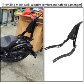 Motorcycle Backrest Sissy Bar Passenger Back Rest Pad Compatible for Indian Scout Bobber 2018-2023, Rogue 22-23 (21" Height, Black)