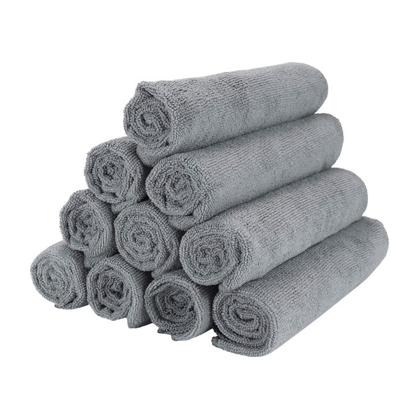 Arkwright Microfiber Gym Towel - (Pack of 12) Soft Lightweight Quick Dry Hotel Quality Hand Towels, 300 GSM, Sweat Absorbent, Perfect for Workout, Yoga, Spa, Bathroom, 16 x 27 in, Grey