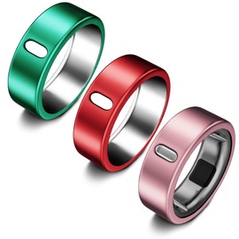 3 Pack Cover Compatible with Oura Ring Gen 4/Oura Ring Gen 3 Horizon/Heritage, Surport Charging with Cover on, Anti-Scratch TPU Protector for Men Women (Size 7, Pink+Red+Green)