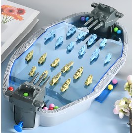 Trisquirrel Trisquirrel Naval Battleships Shooting Game, Tabletop Warships Shot Game for 2 Players, Battle Competitive Game for Age 6+, Fun for Family, Office, School