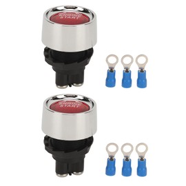 Engine Start Ignition Switch DC12V 50A Push Button Starter Switch for RVs Yachts Boats Racing Cars Trucks Red