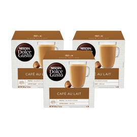 Dolce Gusto Nescafe Coffee Pods, Cafe Au Lait, 16 Count, Pack of 3