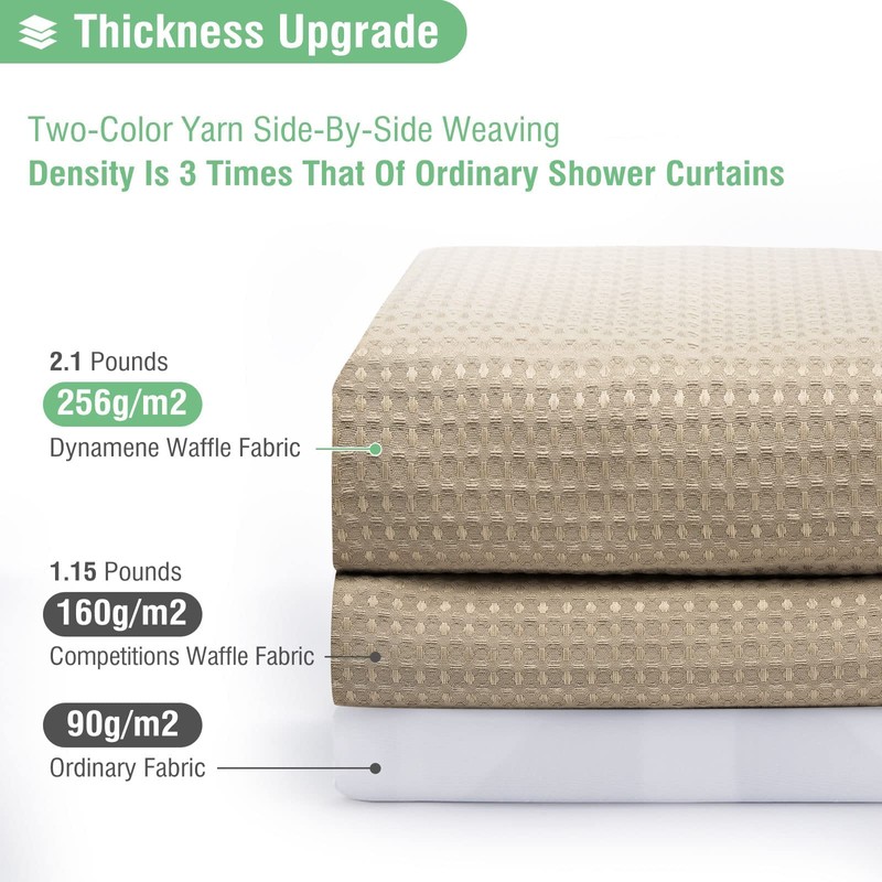 Dynamene Extra Long Shower Curtain,96 Inch Long Waffle Weave Heavy