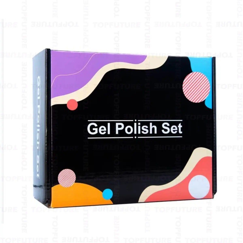 Kit Lampara Uña Uv Gel 54w 12 Esmaltes Mate Cepillo