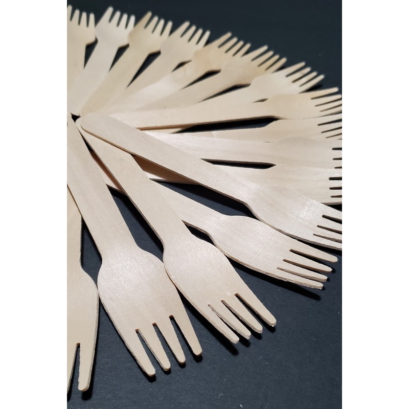 Leaf Dry 100 units Pack - ECO Disposable Wooden Forks