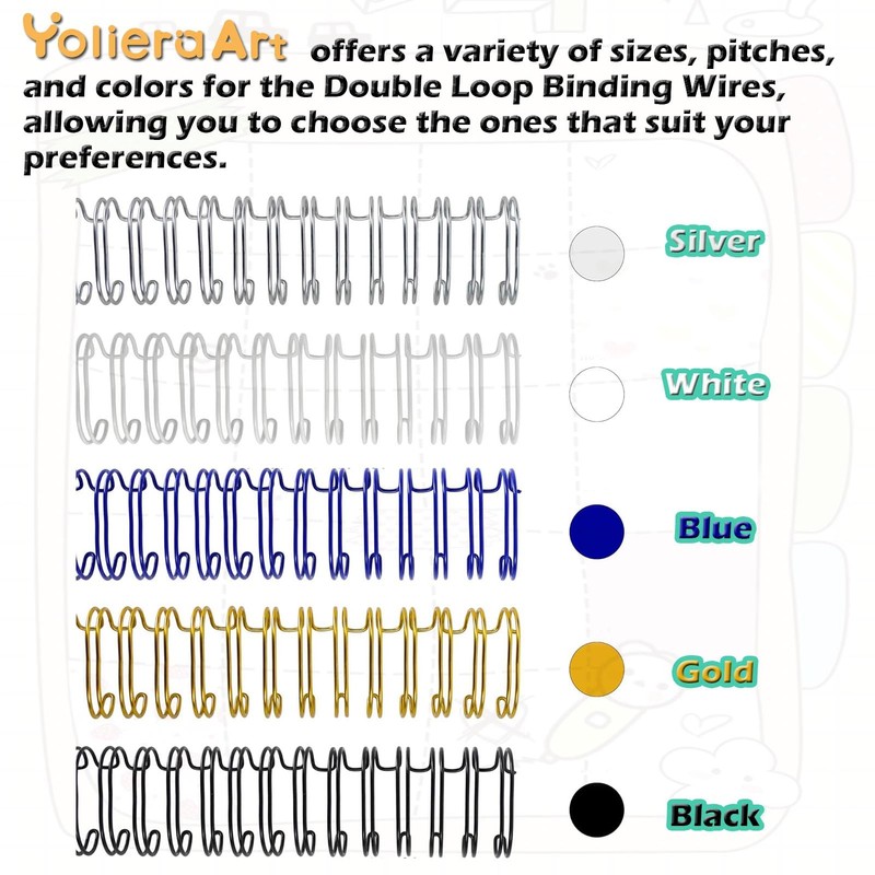 3:1 Pitch Double Loop Binding Wires, YolieraArt 100 Pack Spiral