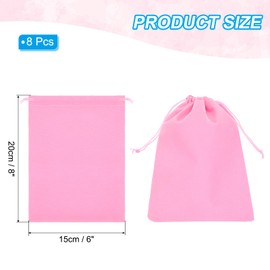 PATIKIL Velvet Gift Bags, 8 Pack 6 x 8 Inch Velvet Drawstring Bag Jewelry Pouch Gift Packaging Bag for Wedding Favor Party Birthday Festivals Pink