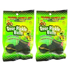 2 pack-Alamo Candy Sour Pickle Balls, 1 Oz (Pack of 2)